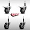 Service Caster 3'' SS Black Poly Swivel 3/4'' Expanding Stem Caster Set 2 Total Lock Brakes, 4PK SCC-SSEXTTL20S314-PPUB-BLK-2-S-2-34 - alternate 4